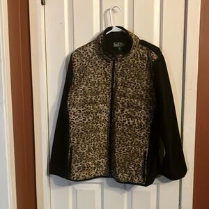 3X gently used Ralph Lauren animal print zip up jacket, medium weight